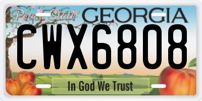 GA license plate CWX6808