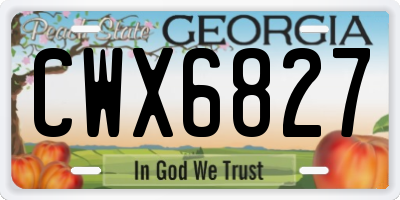 GA license plate CWX6827