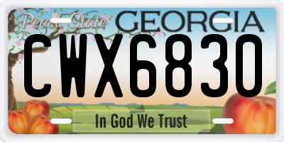 GA license plate CWX6830