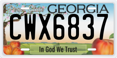 GA license plate CWX6837