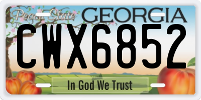 GA license plate CWX6852