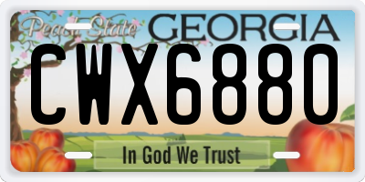 GA license plate CWX6880