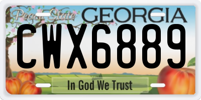 GA license plate CWX6889