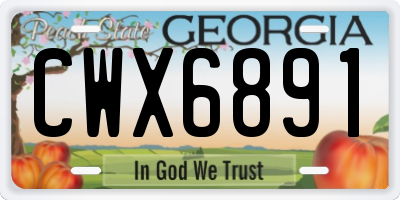 GA license plate CWX6891