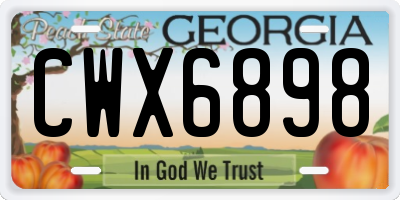 GA license plate CWX6898