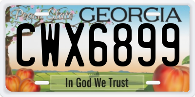 GA license plate CWX6899