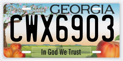 GA license plate CWX6903