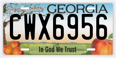 GA license plate CWX6956