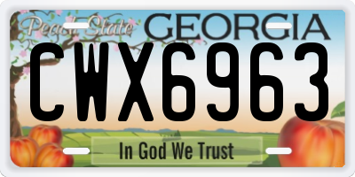 GA license plate CWX6963