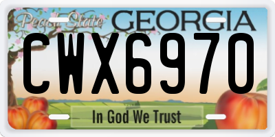 GA license plate CWX6970