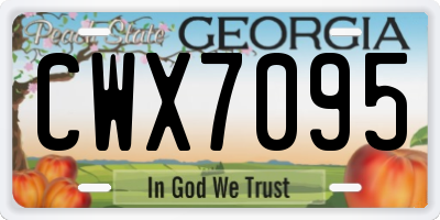 GA license plate CWX7095