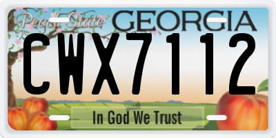 GA license plate CWX7112