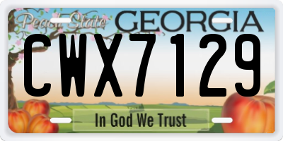 GA license plate CWX7129