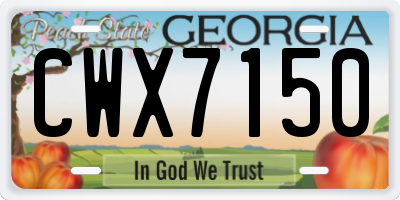 GA license plate CWX7150