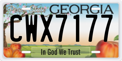 GA license plate CWX7177