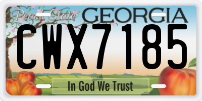 GA license plate CWX7185