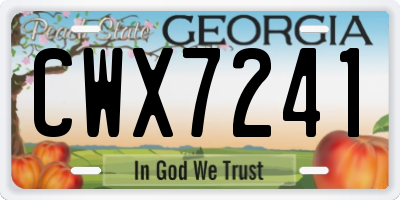 GA license plate CWX7241