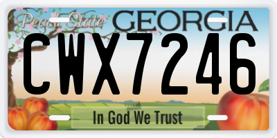 GA license plate CWX7246