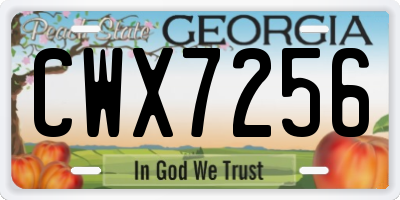 GA license plate CWX7256