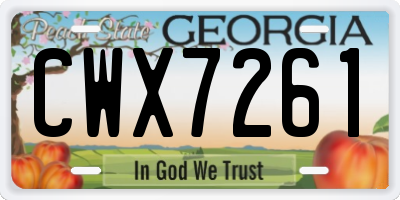 GA license plate CWX7261