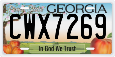 GA license plate CWX7269