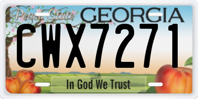 GA license plate CWX7271