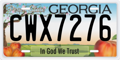 GA license plate CWX7276