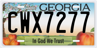GA license plate CWX7277