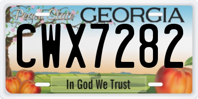 GA license plate CWX7282