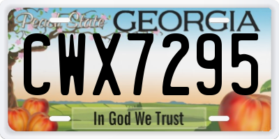 GA license plate CWX7295