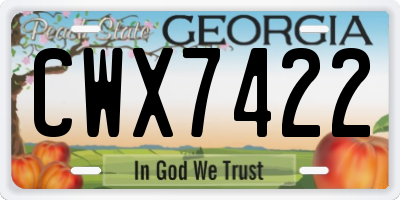 GA license plate CWX7422