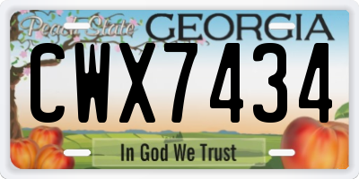 GA license plate CWX7434