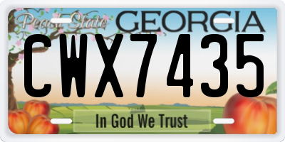 GA license plate CWX7435