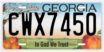 GA license plate CWX7450