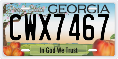 GA license plate CWX7467