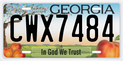 GA license plate CWX7484