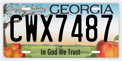 GA license plate CWX7487