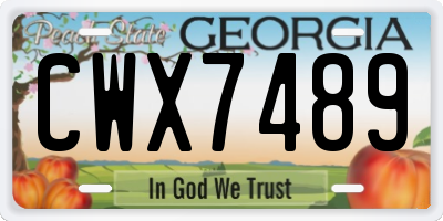 GA license plate CWX7489