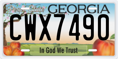 GA license plate CWX7490