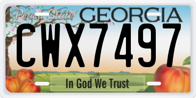 GA license plate CWX7497