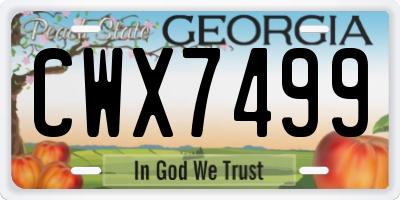GA license plate CWX7499