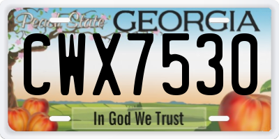 GA license plate CWX7530