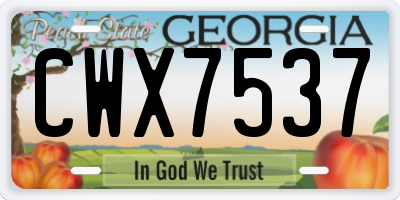 GA license plate CWX7537