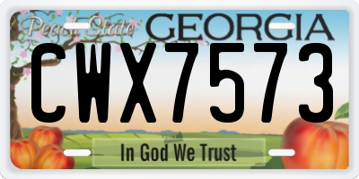 GA license plate CWX7573