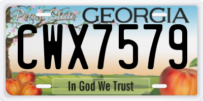 GA license plate CWX7579