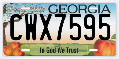 GA license plate CWX7595