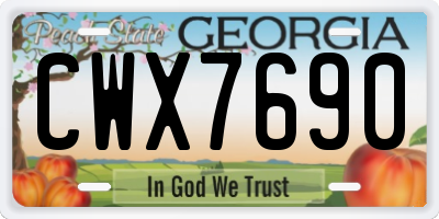 GA license plate CWX7690