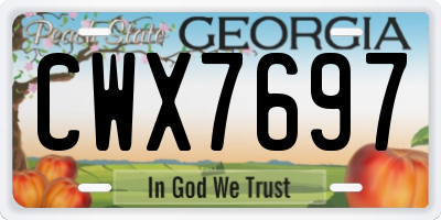 GA license plate CWX7697