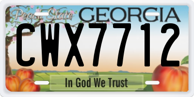 GA license plate CWX7712