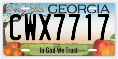 GA license plate CWX7717
